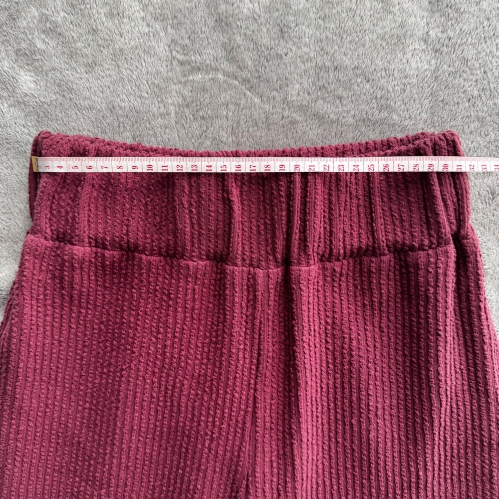 GIRL CRUSH GANG Wide Leg Waffle Pants - Dusty Rose/Muted Pink/Plum - Size S - Picture 4 of 9